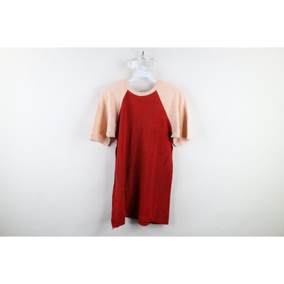 Vintage 40s 50s Mens Medium Distressed Rayon Knit Color Block Jersey T-Shirt USA - Picture 12 of 14